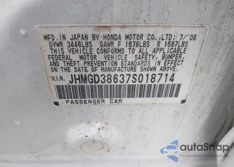 2007 Honda Fit Sport from USA, damaged, VIN JHMGD38637S018714